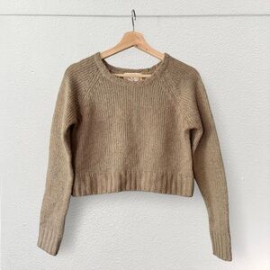 Cropped knit Tan Sweater